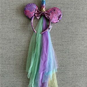 Colorful Sequin Mouse Ears Headband with Tulle